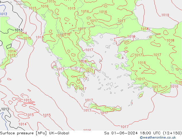 Luchtdruk (Grond) UK-Global za 01.06.2024 18 UTC