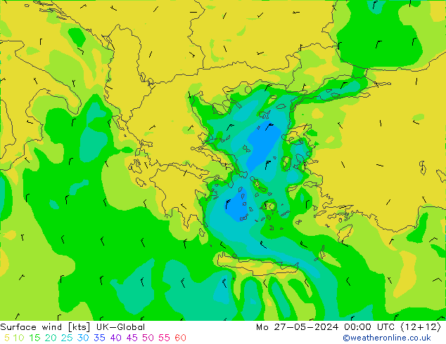 Surface wind UK-Global Mo 27.05.2024 00 UTC