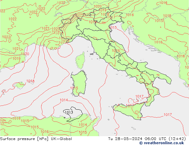 Luchtdruk (Grond) UK-Global di 28.05.2024 06 UTC