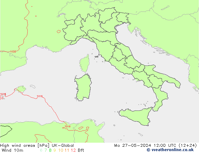High wind areas UK-Global  27.05.2024 12 UTC