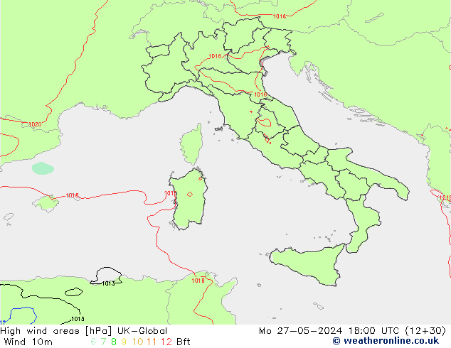High wind areas UK-Global Mo 27.05.2024 18 UTC