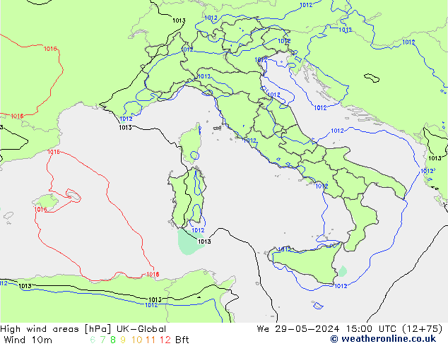 High wind areas UK-Global mié 29.05.2024 15 UTC