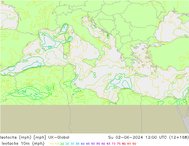 Isotachen (mph) UK-Global zo 02.06.2024 12 UTC