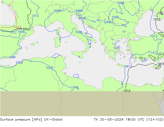 Yer basıncı UK-Global Per 30.05.2024 18 UTC