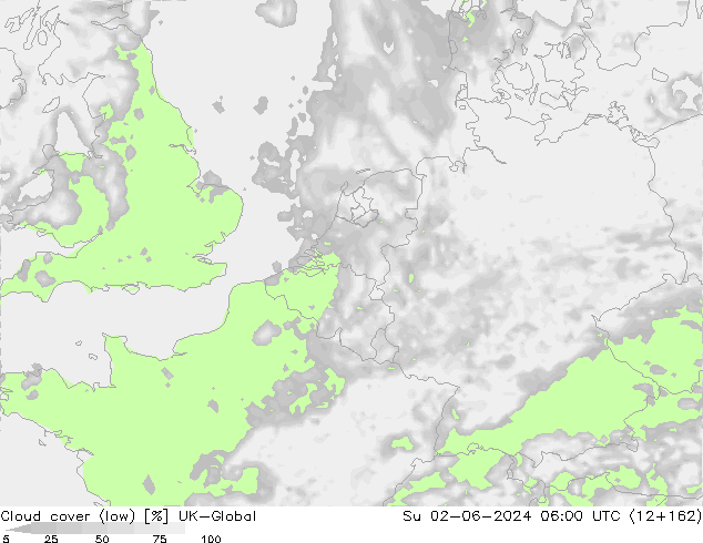 Bewolking (Laag) UK-Global zo 02.06.2024 06 UTC