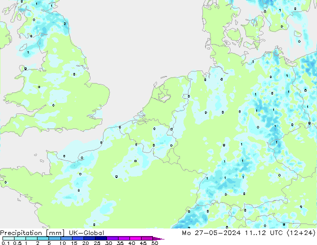 Niederschlag UK-Global Mo 27.05.2024 12 UTC