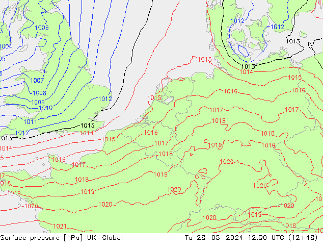 приземное давление UK-Global вт 28.05.2024 12 UTC