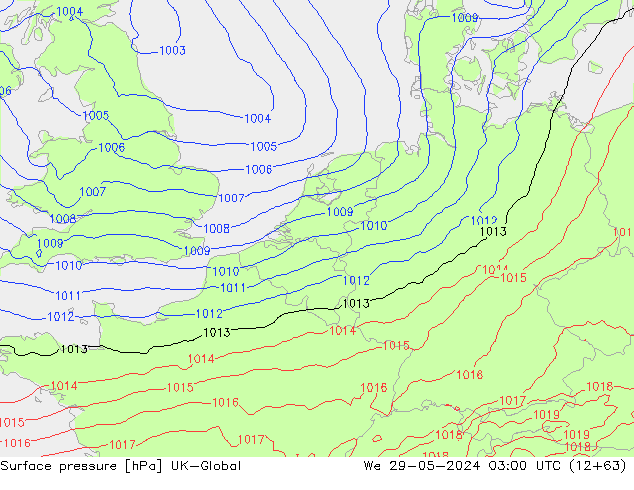приземное давление UK-Global ср 29.05.2024 03 UTC
