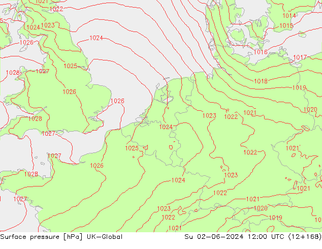 pression de l'air UK-Global dim 02.06.2024 12 UTC