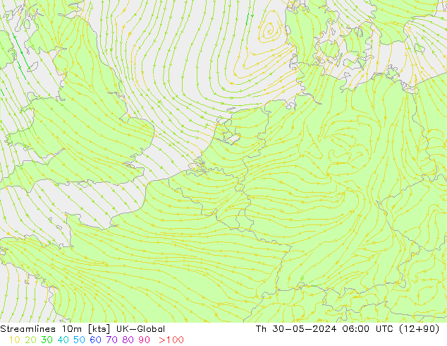 Streamlines 10m UK-Global Th 30.05.2024 06 UTC