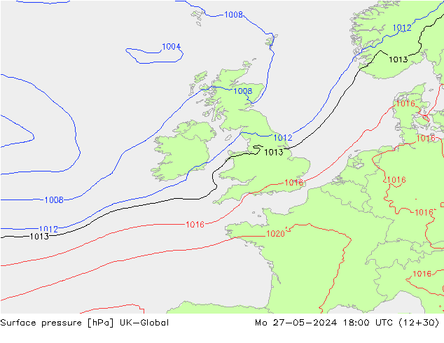 Luchtdruk (Grond) UK-Global ma 27.05.2024 18 UTC