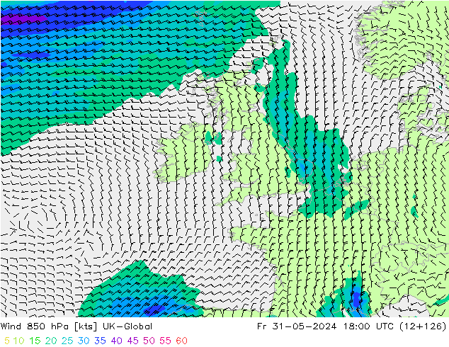 Vento 850 hPa UK-Global Sex 31.05.2024 18 UTC