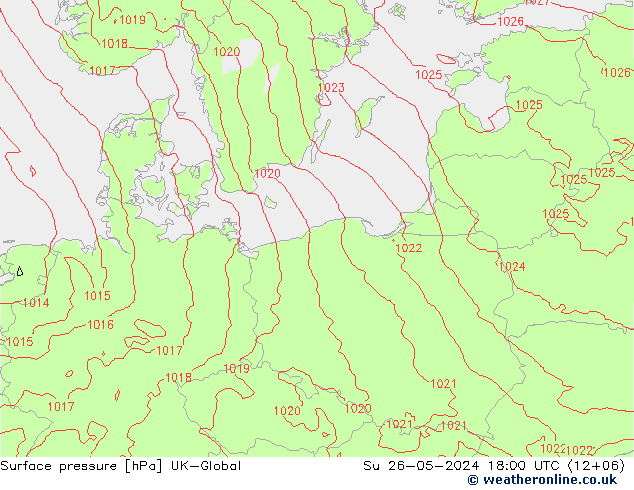 Luchtdruk (Grond) UK-Global zo 26.05.2024 18 UTC