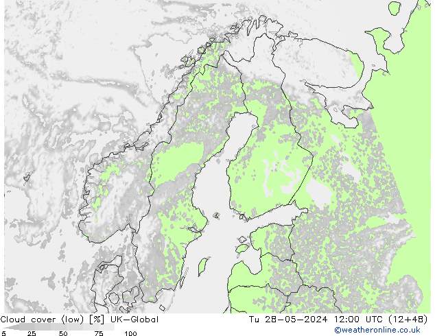 Wolken (tief) UK-Global Di 28.05.2024 12 UTC