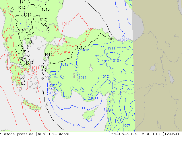 Luchtdruk (Grond) UK-Global di 28.05.2024 18 UTC