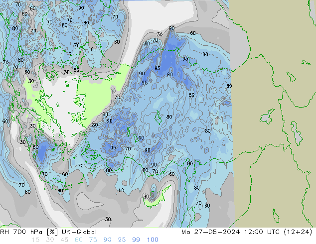 RH 700 hPa UK-Global  27.05.2024 12 UTC