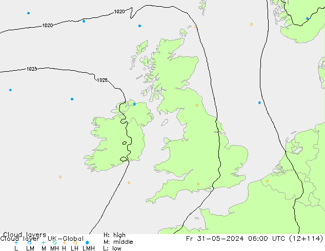 Cloud layer UK-Global Fr 31.05.2024 06 UTC