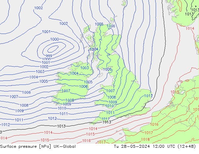 Luchtdruk (Grond) UK-Global di 28.05.2024 12 UTC