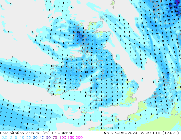 Precipitation accum. UK-Global Seg 27.05.2024 09 UTC