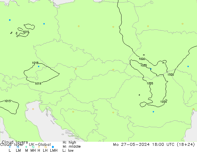 Wolkenschichten UK-Global Mo 27.05.2024 18 UTC