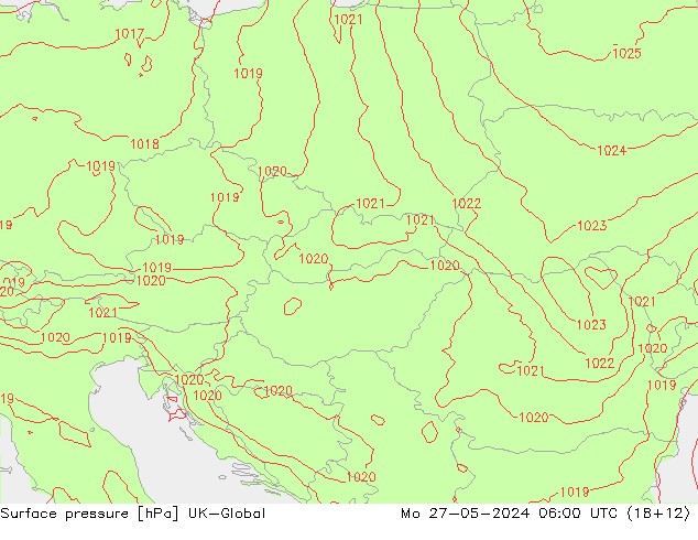 pression de l'air UK-Global lun 27.05.2024 06 UTC