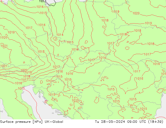 приземное давление UK-Global вт 28.05.2024 09 UTC