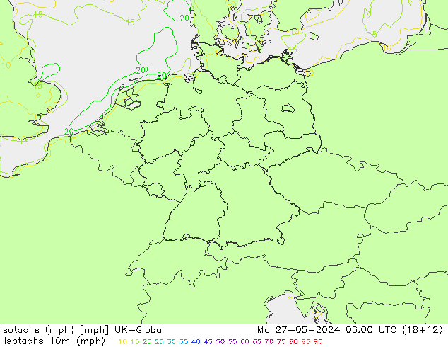 Isotachs (mph) UK-Global Po 27.05.2024 06 UTC