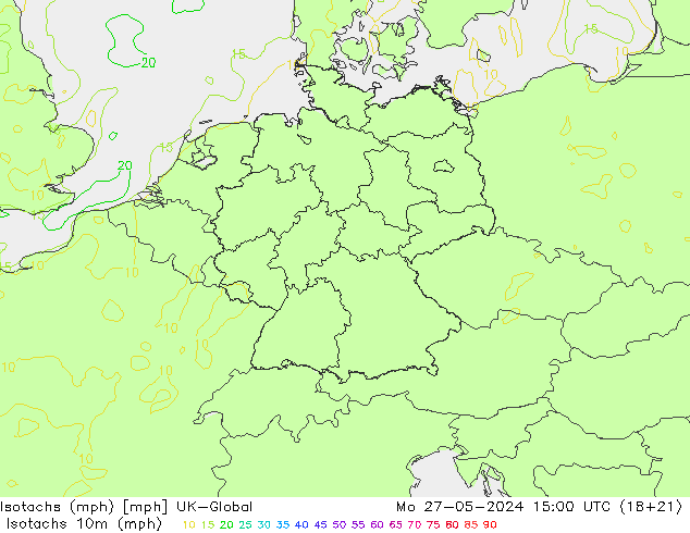 Isotachs (mph) UK-Global lun 27.05.2024 15 UTC