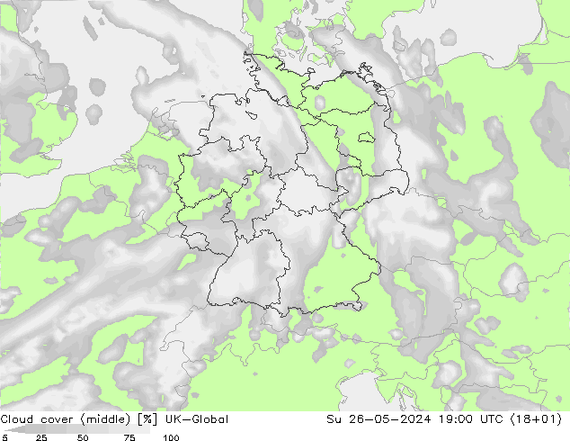 Wolken (mittel) UK-Global So 26.05.2024 19 UTC