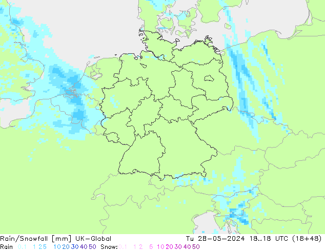 Lluvia/nieve UK-Global mar 28.05.2024 18 UTC
