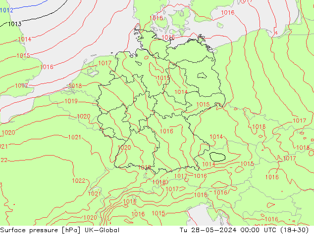 pression de l'air UK-Global mar 28.05.2024 00 UTC