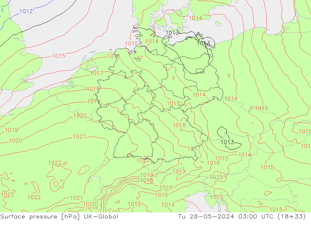 Yer basıncı UK-Global Sa 28.05.2024 03 UTC