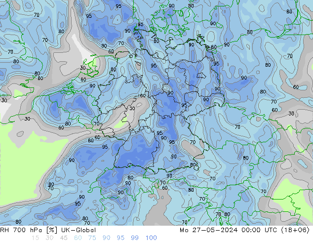 700 hPa Nispi Nem UK-Global Pzt 27.05.2024 00 UTC