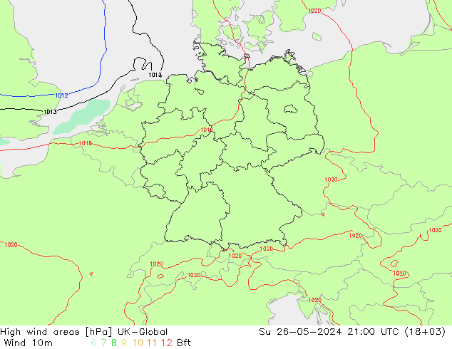 High wind areas UK-Global dom 26.05.2024 21 UTC