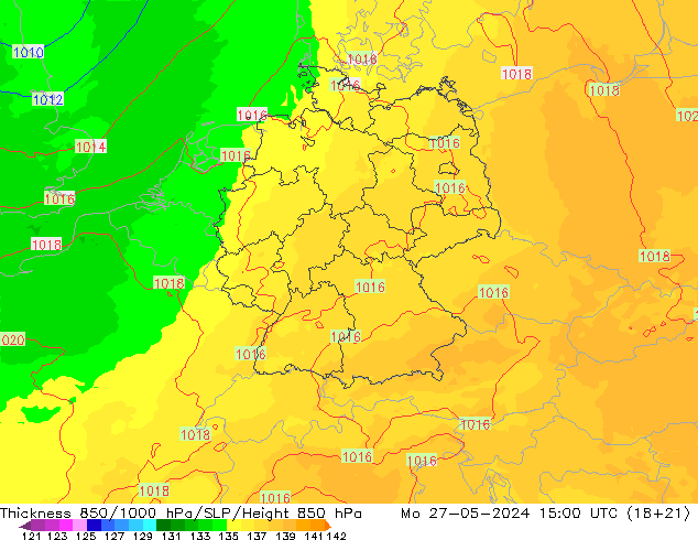 Thck 850-1000 hPa UK-Global Mo 27.05.2024 15 UTC