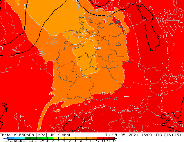 Theta-W 850hPa UK-Global Tu 28.05.2024 15 UTC