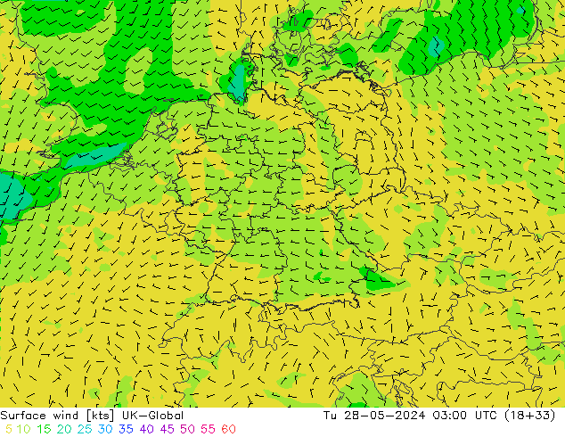 Surface wind UK-Global Tu 28.05.2024 03 UTC