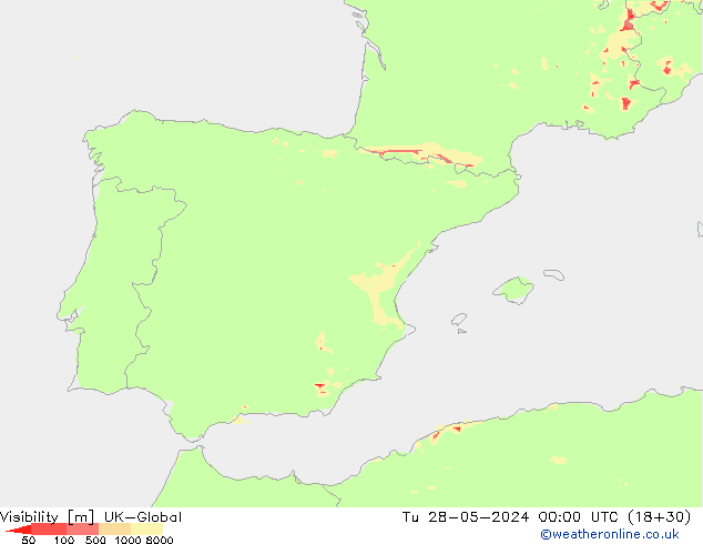 Dohlednost UK-Global Út 28.05.2024 00 UTC