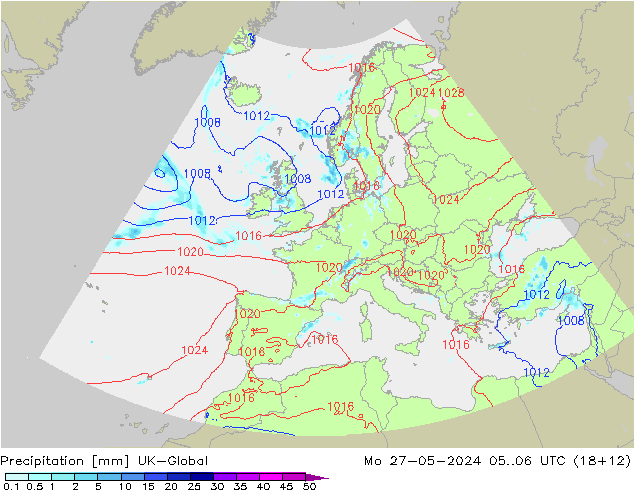 Precipitation UK-Global Mo 27.05.2024 06 UTC