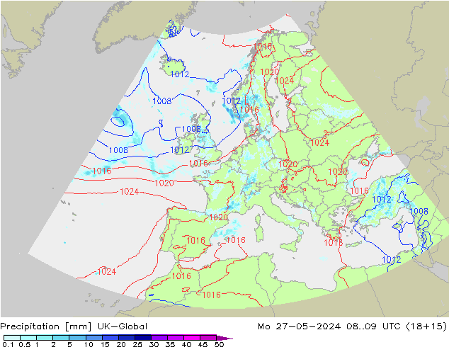 Neerslag UK-Global ma 27.05.2024 09 UTC