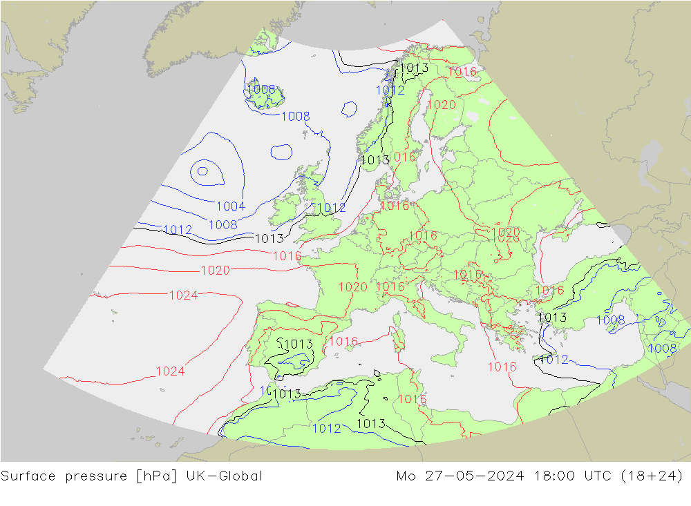 Luchtdruk (Grond) UK-Global ma 27.05.2024 18 UTC