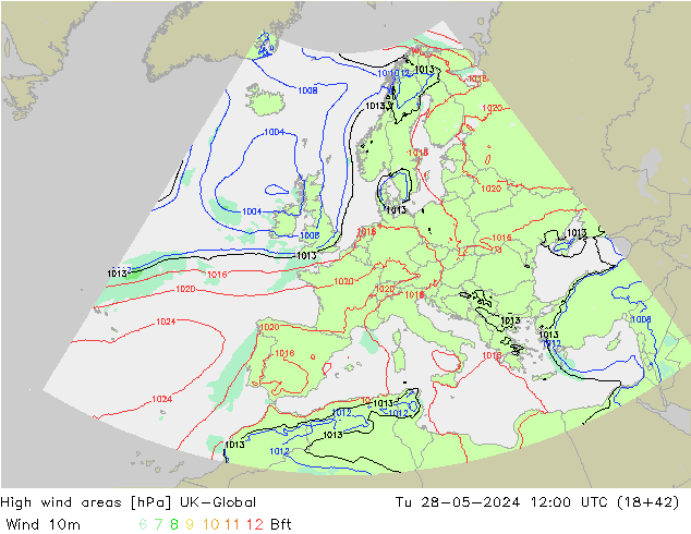 High wind areas UK-Global Tu 28.05.2024 12 UTC