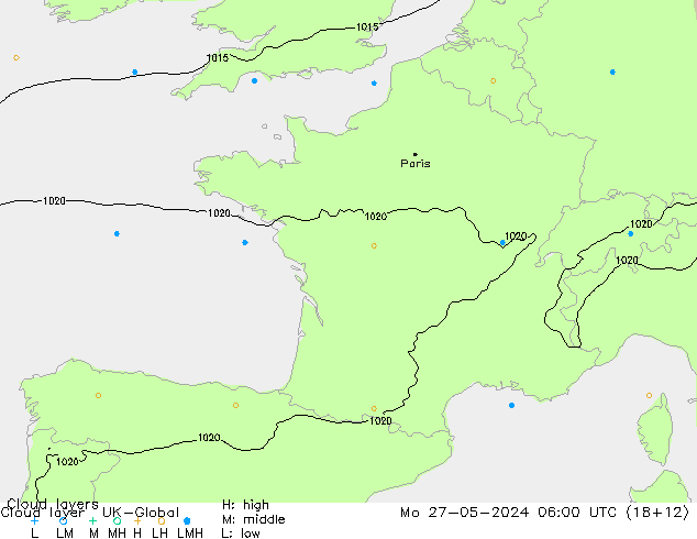 Cloud layer UK-Global lun 27.05.2024 06 UTC