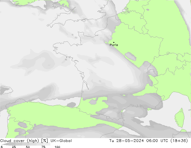 Bulutlar (yüksek) UK-Global Sa 28.05.2024 06 UTC