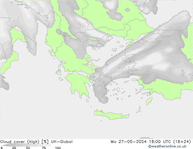 Nuages (élevé) UK-Global lun 27.05.2024 18 UTC