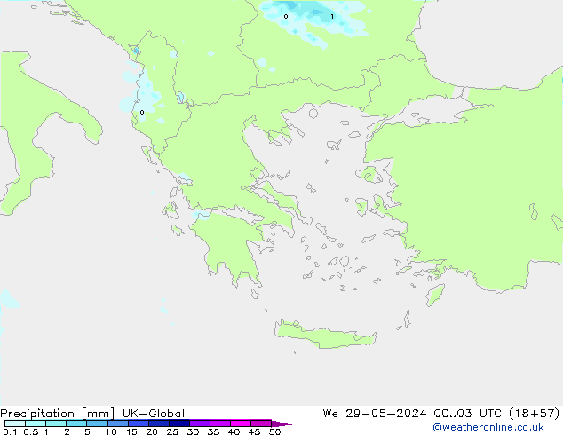 Précipitation UK-Global mer 29.05.2024 03 UTC