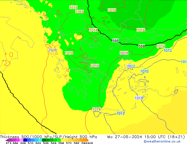 Thck 500-1000hPa UK-Global  27.05.2024 15 UTC