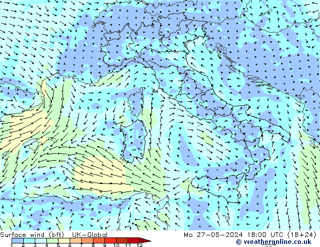  10 m (bft) UK-Global  27.05.2024 18 UTC