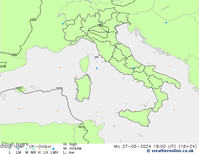 Cloud layer UK-Global Mo 27.05.2024 18 UTC