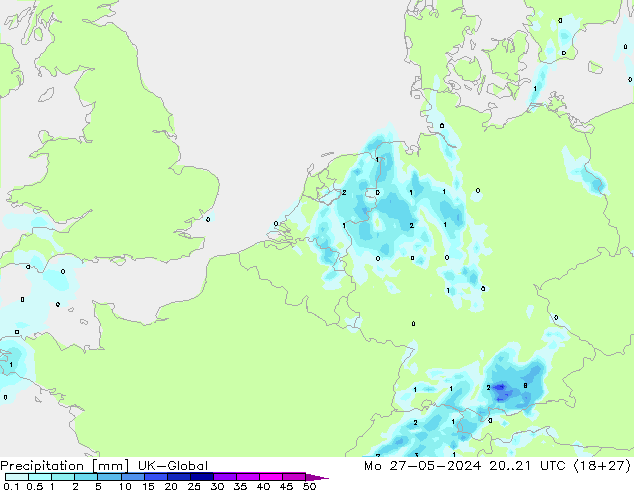 Precipitation UK-Global Mo 27.05.2024 21 UTC